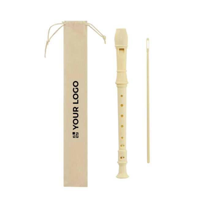 Flauto smontabile in 3 parti in plastica con custodia in non-woven