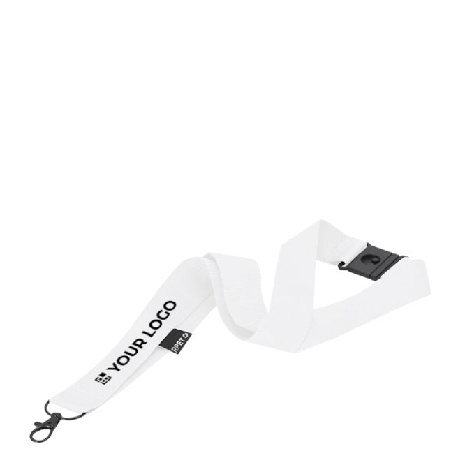 Lanyard classico in poliestere riciclato con chiusura di sicurezza