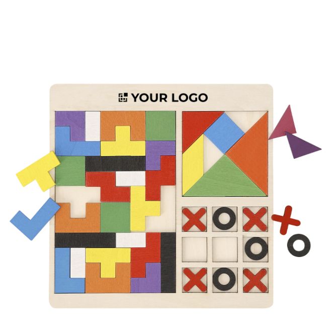 Set di puzzle in legno con 3 giochi educativi per bambini