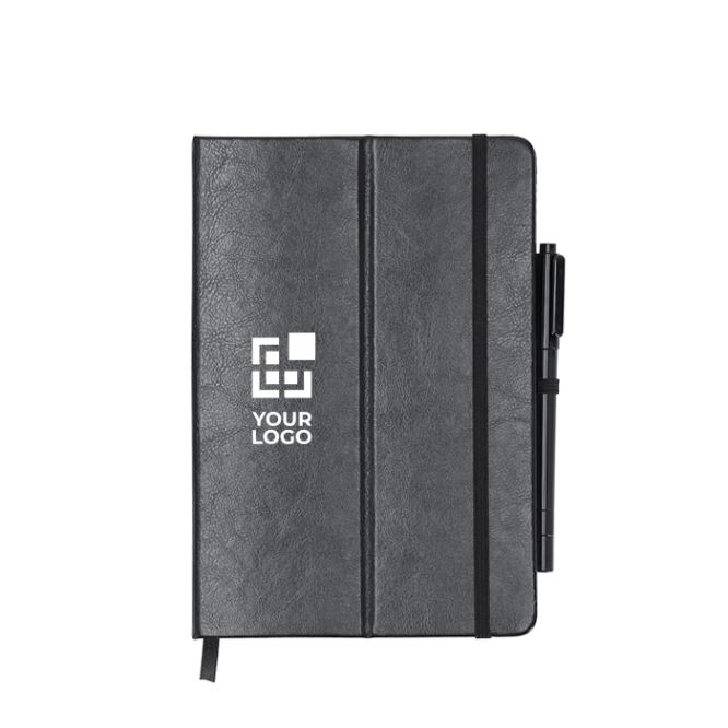 Taccuino A5 con lavagnetta e supporto in pelle sintetica con fogli a righe