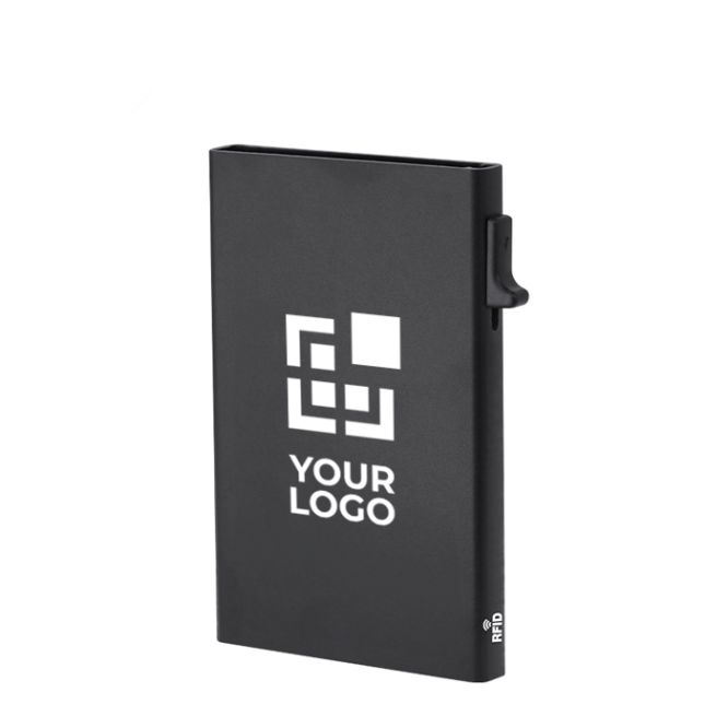 Portacarte in alluminio con supporto magnetico e blocco RFID