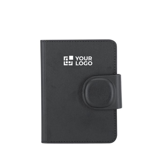 Custodia per passaporto in pelle sintetica con localizzatore e chiusura magnetica