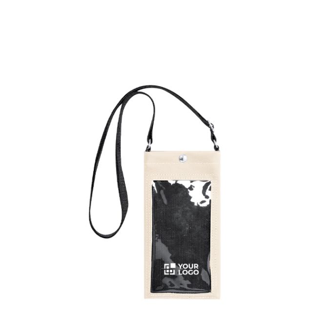 Borsa a tracolla in pelle sintetica con schermo trasparente e uso touch