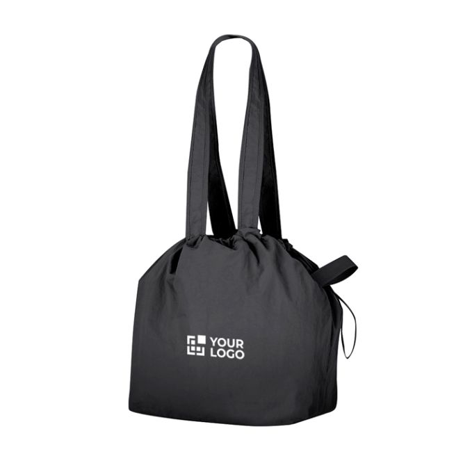 Borsa a spalla in nylon con chiusura a cordoncino regolabile 135g/m²