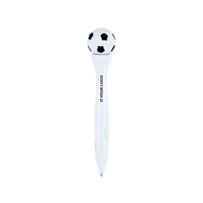 Penna antistress rotante con design a pallone da calcio, inchiostro blu