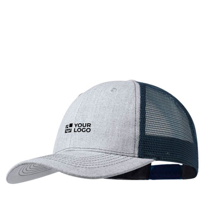 Cappellino in poliestere con rete colorata sul retro