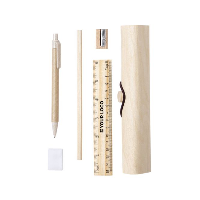 Accessori per scrivere e disegnare in legno vista area di stampa