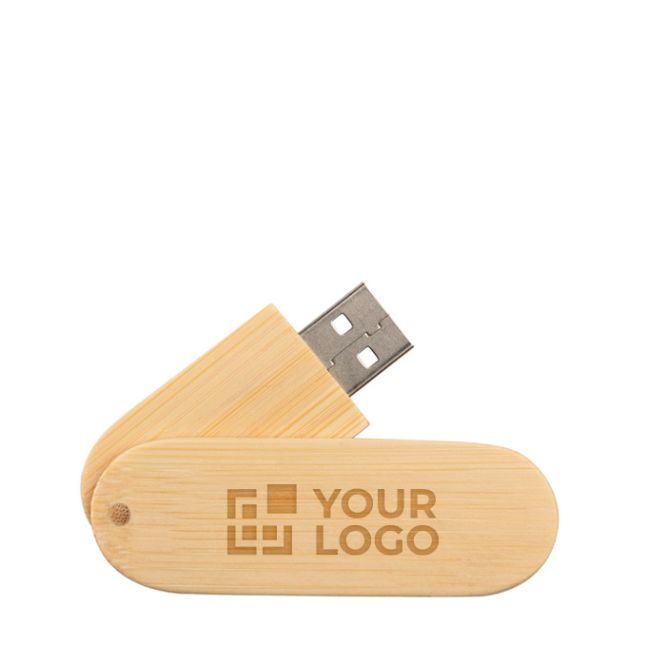 Chiavette USB personalizzate girevoli in legno Rotowood 3.0 