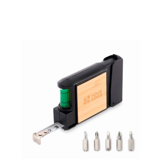 Metro a nastro da 3m con livella a bolla e cacciavite con 5 punte