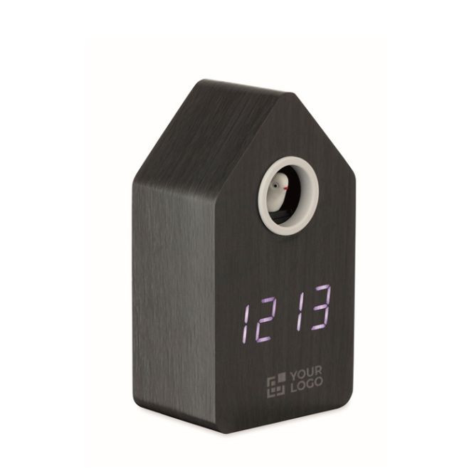 Sveglia a forma di casetta con display LED bianco