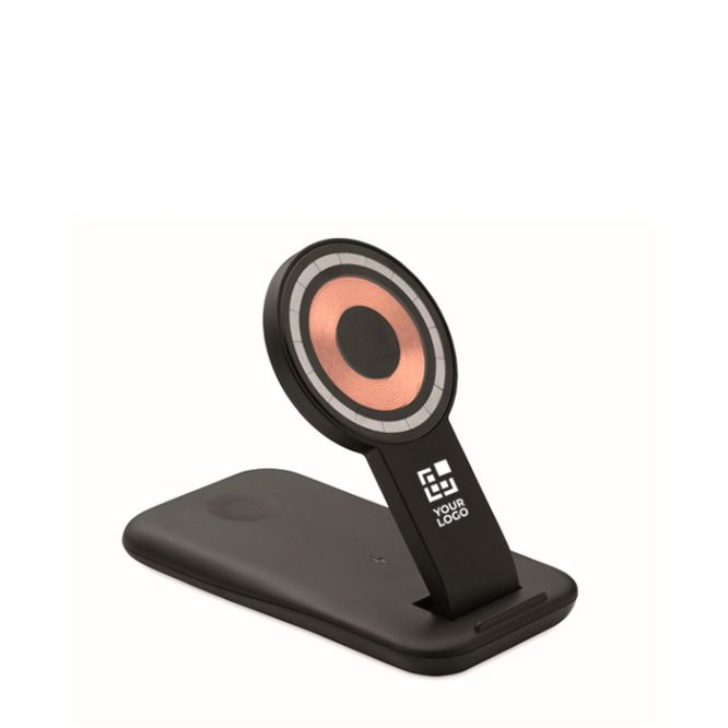 Base di ricarica 3 in 1 con supporto per cellulare compatibile Apple®