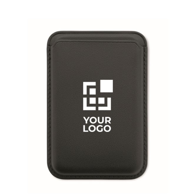 Portacarte magnetico in similpelle con spazio per 3 carte