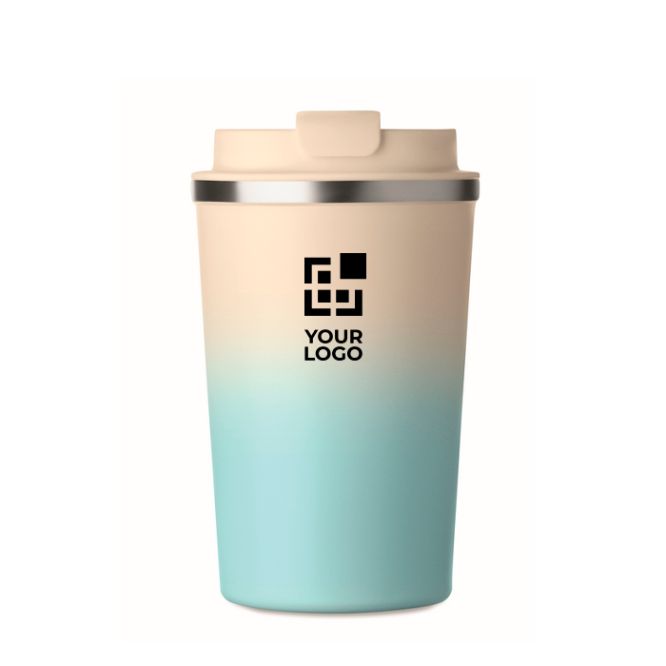 Bicchiere in acciaio inox antigoccia con coperchio 350 ml