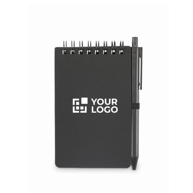 Taccuino idrorepellente con copertina in plastica e penna