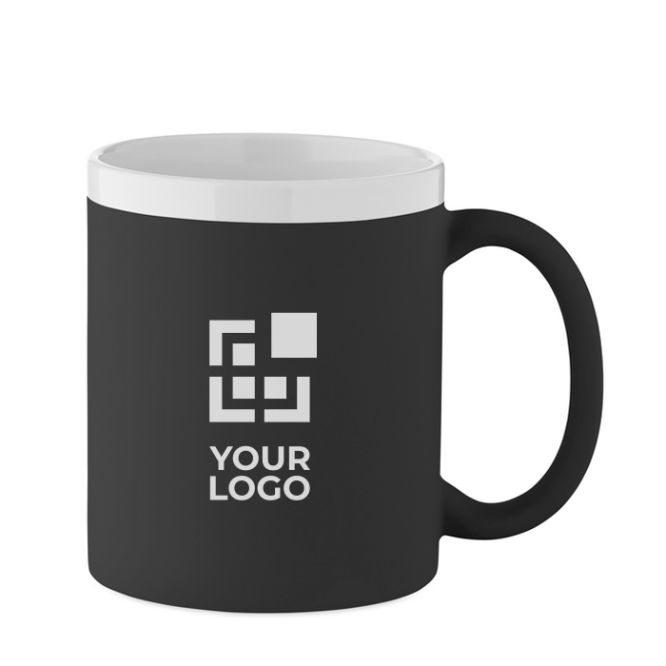 Tazza in ceramica con finitura opaca con bordo bianco 300 ml