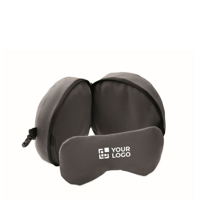 Cuscino da viaggio 2 in 1 con mascherina per gli occhi integrata