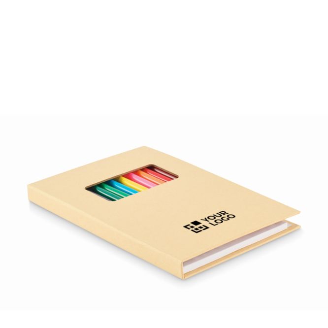 Set da disegno per bambini con carta kraft e 12 matite colorate