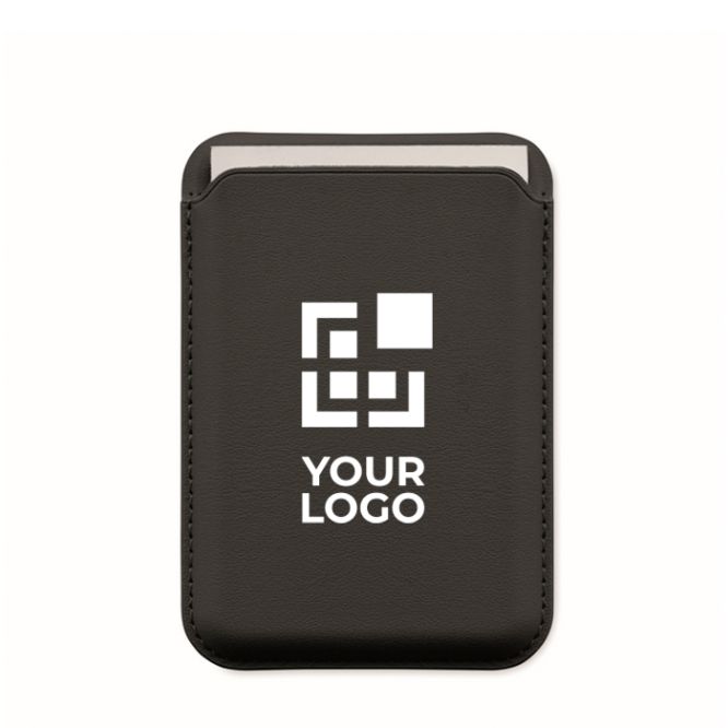 Portacarte magnetico in similpelle PU per 3 carte