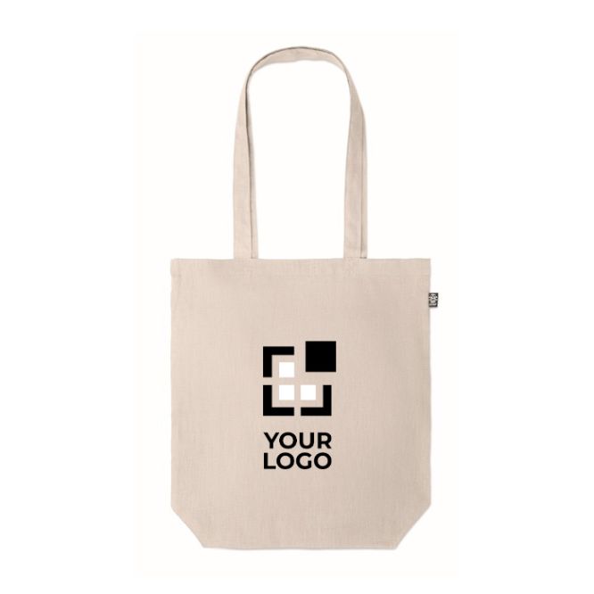 Shopper personalizzata in canapa vista area di stampa