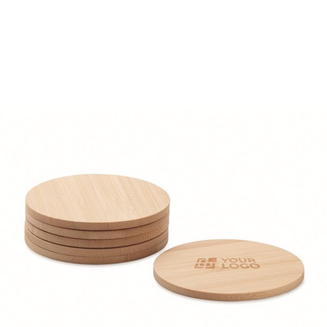 6 sottobicchieri personalizzati in legno