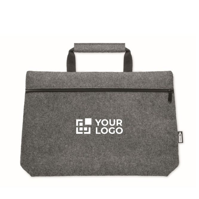 Borsa in feltro con tasca per laptop 15'' vista area di stampa