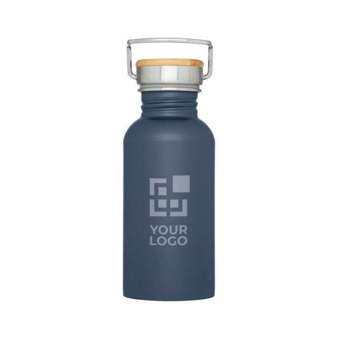 Borraccia in acciaio inox a parete singola con tappo in bambù 550ml