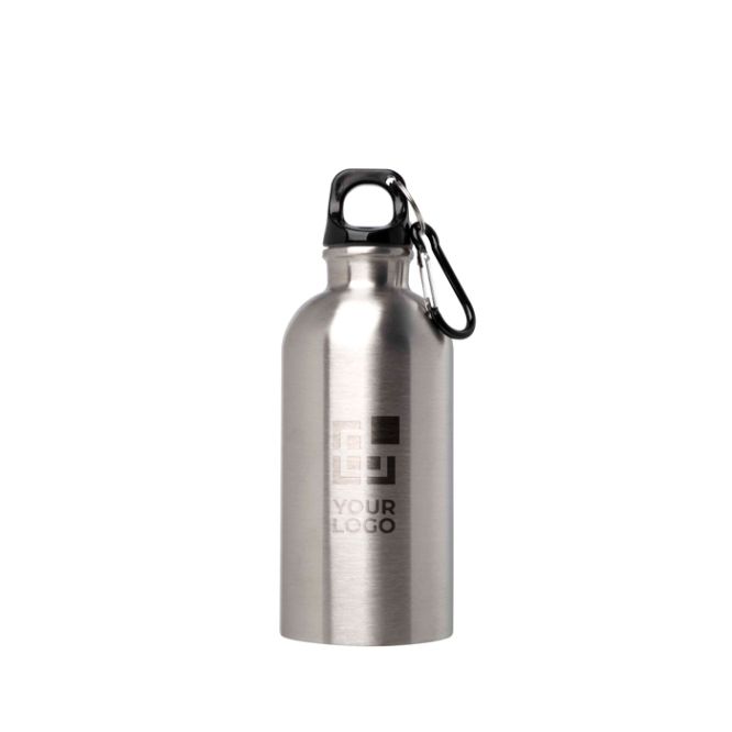 Borraccia in acciaio inox riciclato con moschettone da 400ml