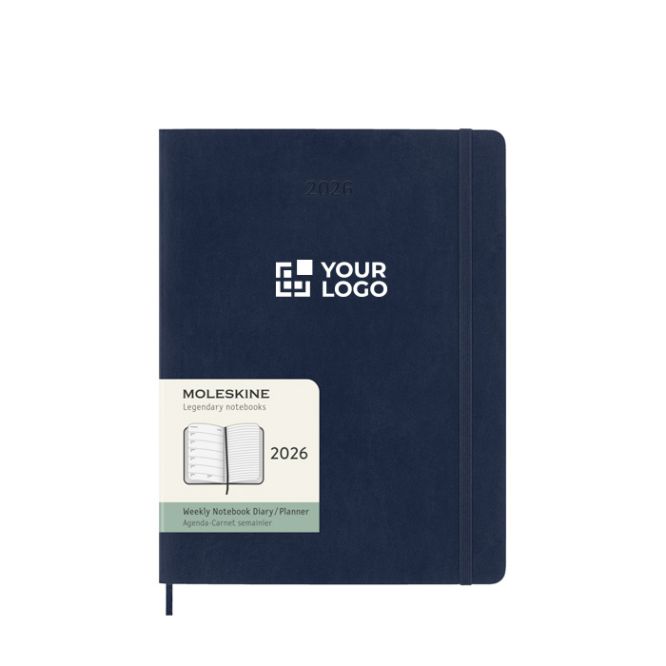 Agenda settimanale grande in carta color cuoio con copertina morbida Moleskine