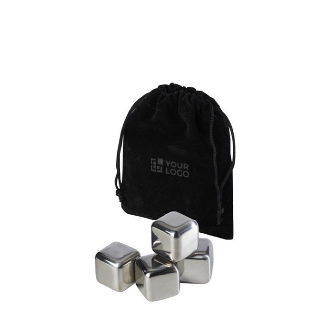 Set di 4 cubetti di ghiaccio riutilizzabili in acciaio inossidabile