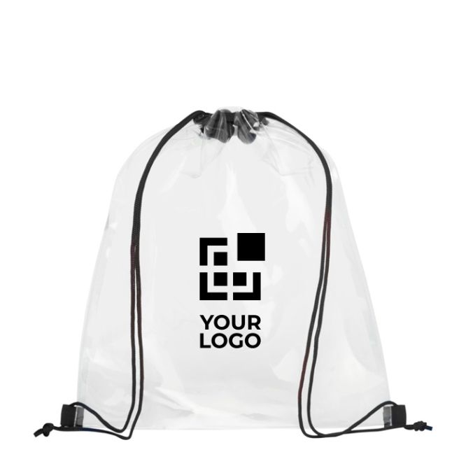 Zainetto a sacca trasparente vista area di stampa