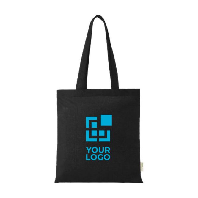 Shopper in cotone biologico da 140 g/m² vista area di stampa