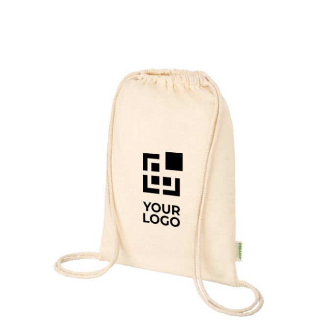 Sacca con cordoncino in cotone biologico color naturale 5L 100 g/m²