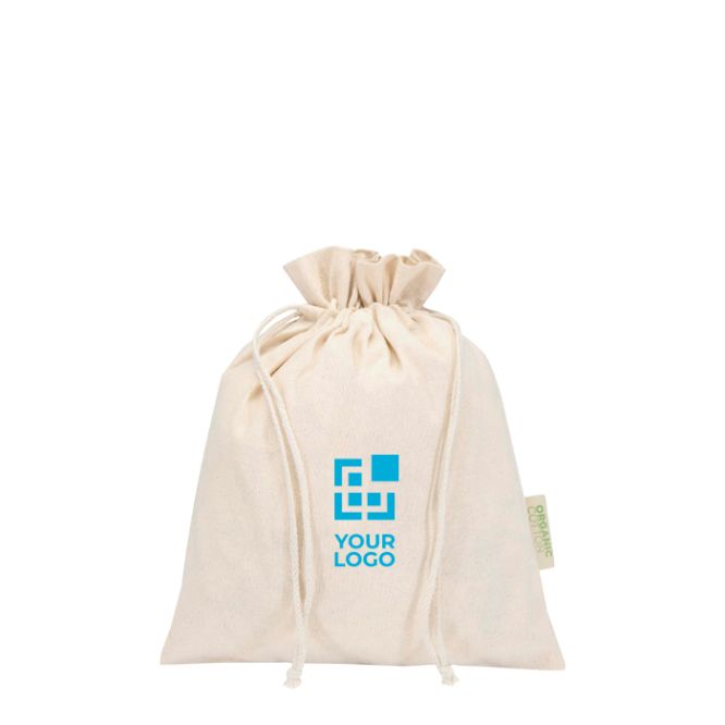 Sacchetto regalo con chiusura a cordoncino in cotone 140 g/m²