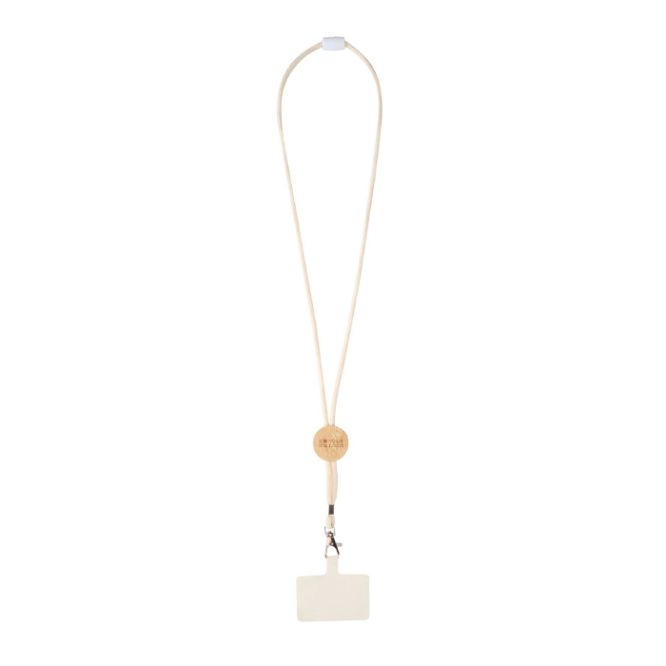 Lanyard per telefono con dettaglio in bambù ecologico al centro
