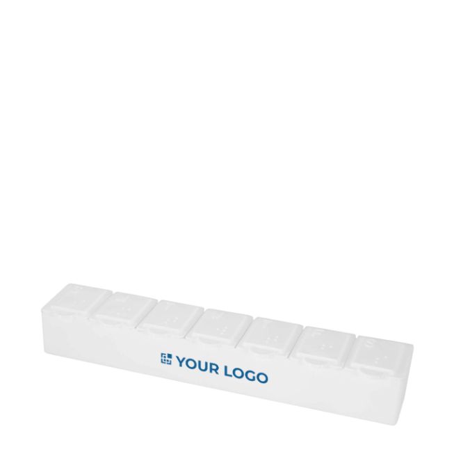 Portapillole multivitaminico con sette scomparti etichettati