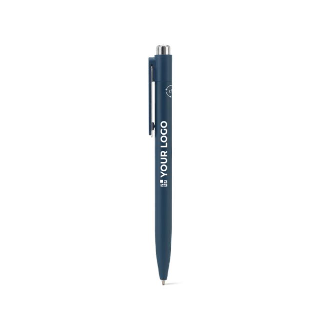 Penna in alluminio riciclato con clip innovativa e inchiostro blu