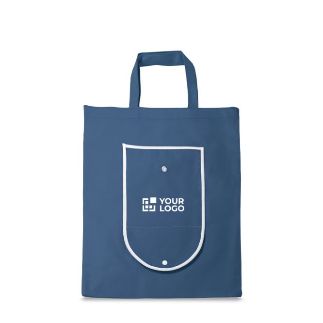 Borsa pieghevole in tessuto non tessuto da 80 g/m² con manici corti