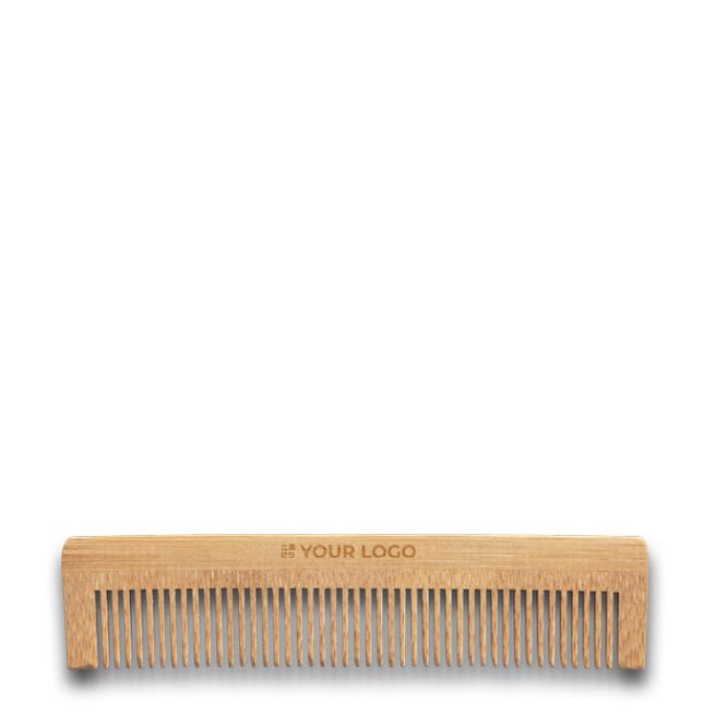 Pettine in bambù naturale con astuccio in carta kraft riciclata incluso