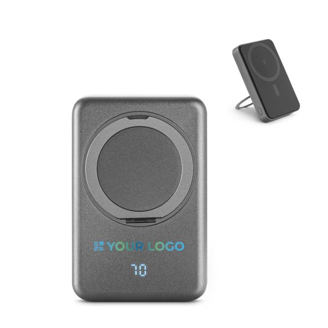Power bank ecologico magnetico con supporto ad anello 10000 mAh