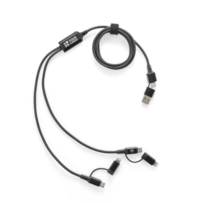 Cavo USB 6 in 1 ultra veloce in alluminio e PET riciclato
