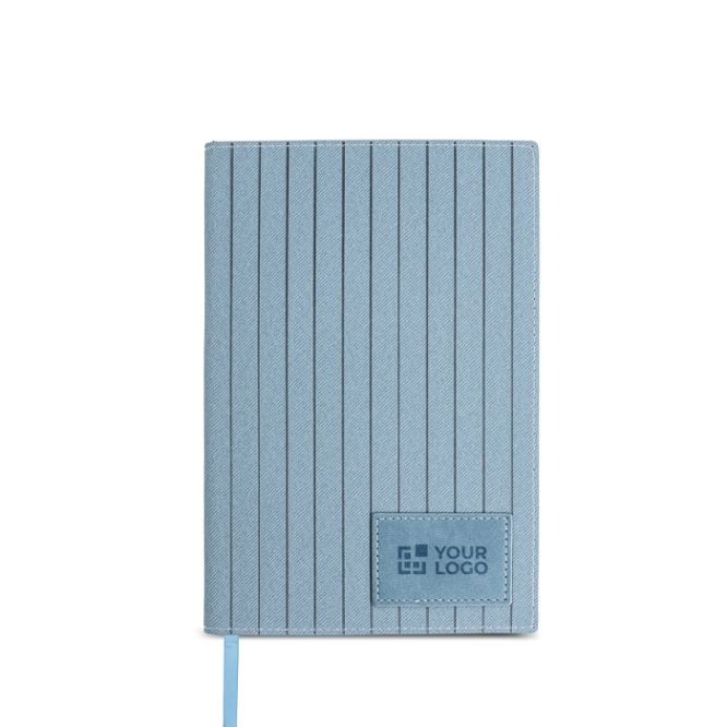 Taccuino in PU testurizzato con patch personalizzabile A5 fogli lisci