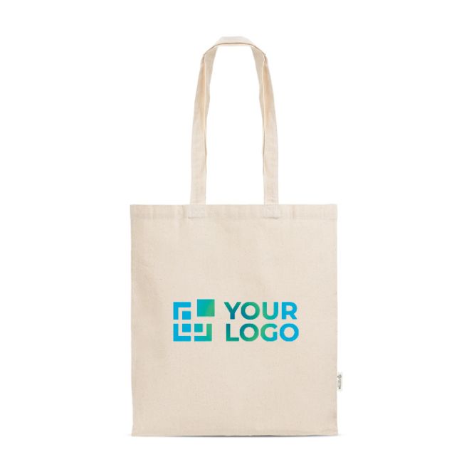 Borsa shopper con manici lunghi in materiale ecologico 140 g/m²