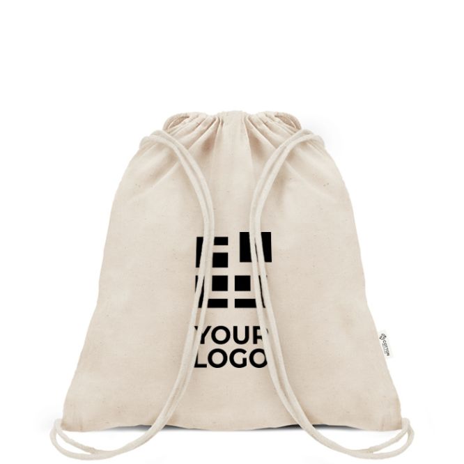 Zaino a coulisse in cotone e plastica riciclati 140 g/m2