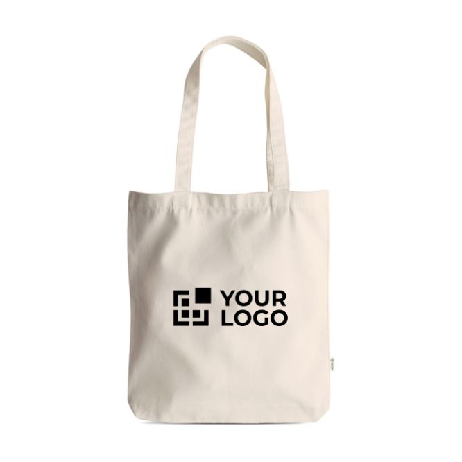 Borsa in cotone e plastica riciclati con manici da 310 g/m²