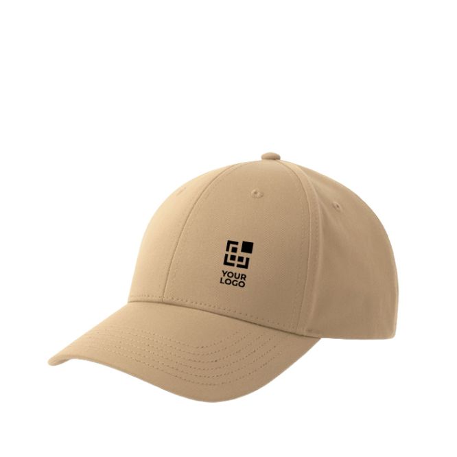 Cappellino da baseball in poliestere ecologico, 6 pannelli e chiusura in velcro