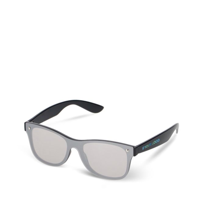 Occhiali da sole con lenti specchiate UV400 e stanghette colorate