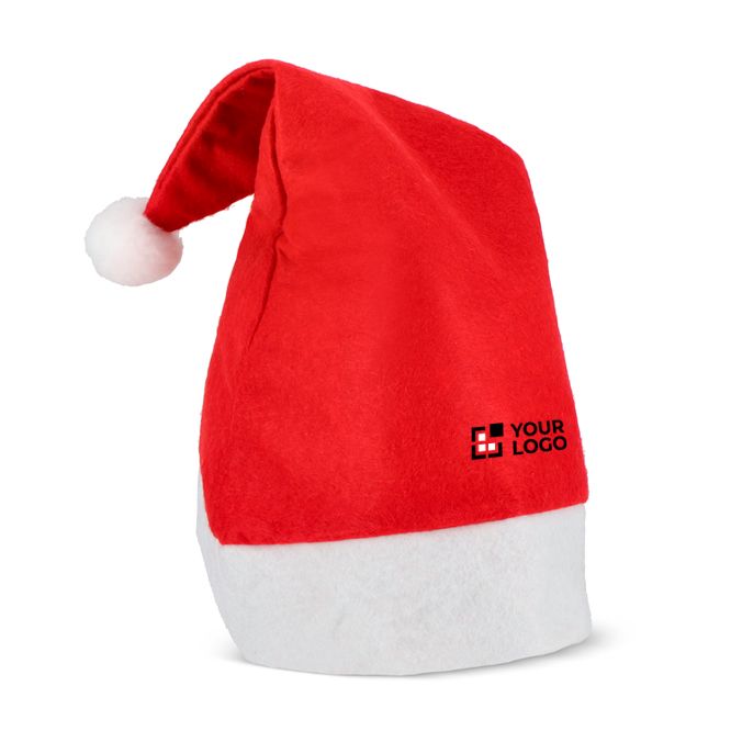 Classico cappello di Natale in feltro con pon pon bianco
