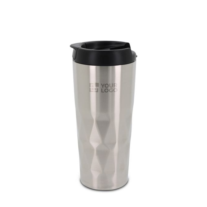 Bottiglia termica a doppia parete antigoccia con finitura in rilievo 450 ml