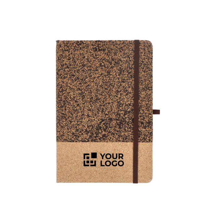 Taccuino copertina in sughero e caffè macinato A5 con pagine a righe