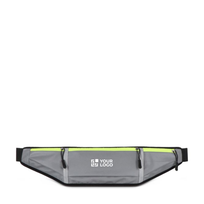 Marsupio riflettente per corridori con zip e retro in rete